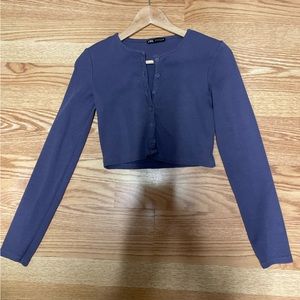 Zara purple crop cardigan